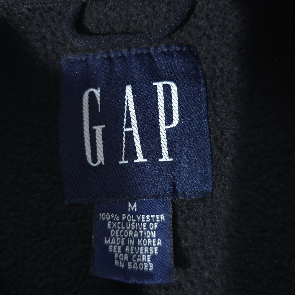 Gap X Soft Fleece Full Zip Vest Sleeveless Jacket Mens Size M Mock Neck Black - Picture 13 of 15